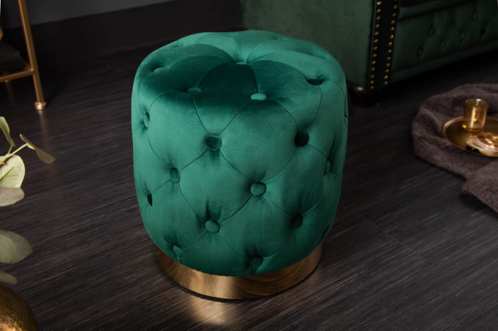Scaun MODERN BAROCK 35 cm catifea verde auriu [4]
