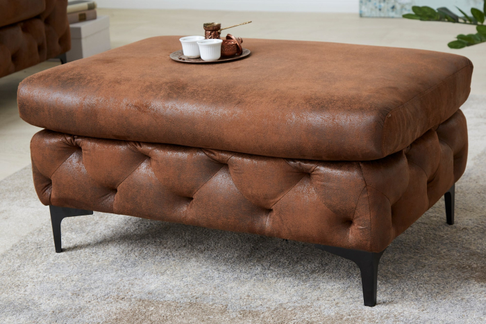 Scaun MODERN BAROCK 90 cm maro antic în stil Chesterfield [3]