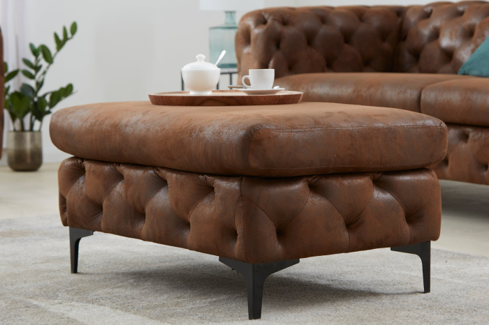 Scaun MODERN BAROCK 90 cm maro antic în stil Chesterfield [6]