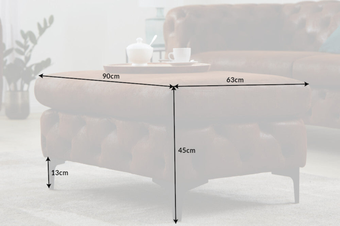 Scaun MODERN BAROCK 90 cm maro antic în stil Chesterfield [10]