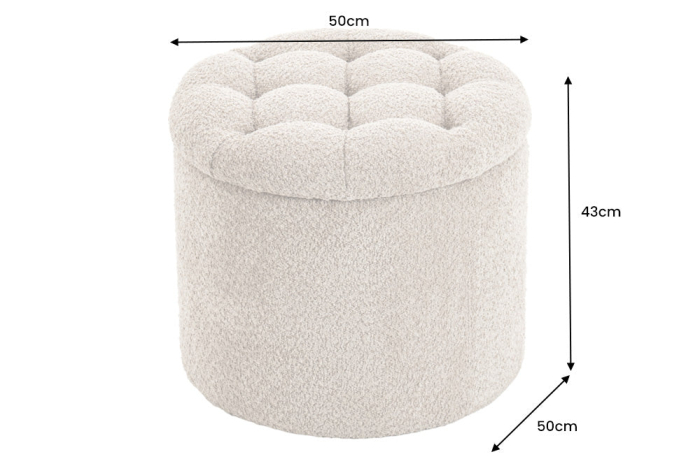 Scaun MODERN BAROCK STORAGE 50 cm bouclé șampanie [10]