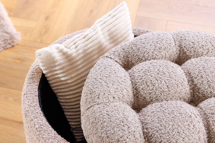 Scaun MODERN BAROCK STORAGE 50 cm bouclé șampanie [7]