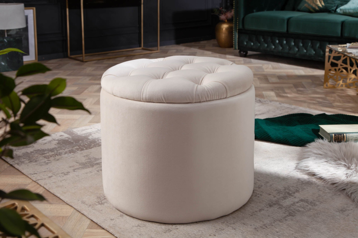 Scaun MODERN BAROCK STORAGE 50 cm catifea bej [3]