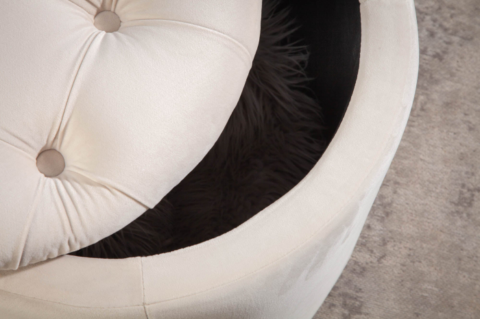 Scaun MODERN BAROCK STORAGE 50 cm catifea bej [6]