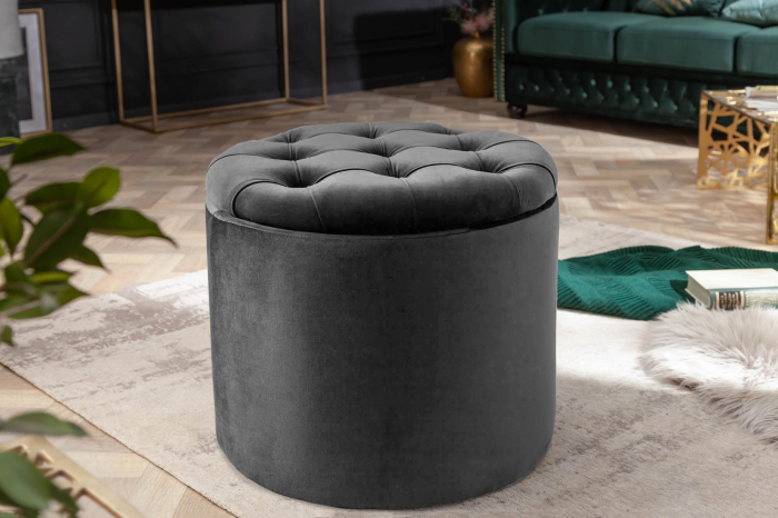 Scaun MODERN BAROCK STORAGE 50 cm catifea gri [3]
