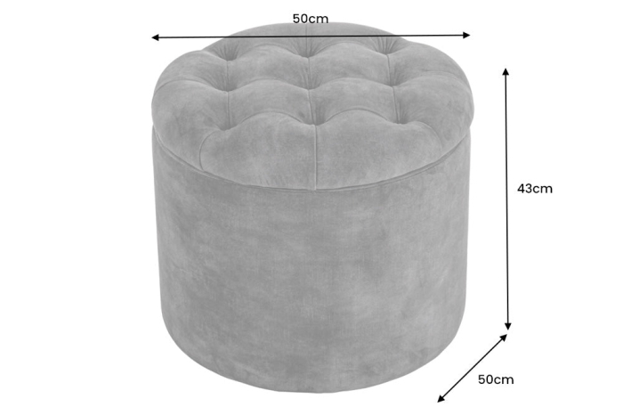 Scaun MODERN BAROCK STORAGE 50 cm catifea gri [8]