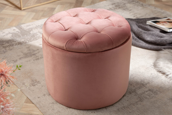 Scaun MODERN BAROCK STORAGE 50 cm catifea roz închis [4]