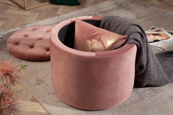 Scaun MODERN BAROCK STORAGE 50 cm catifea roz închis [5]