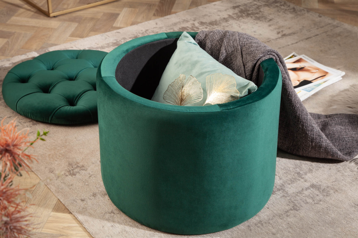 Scaun MODERN BAROCK STORAGE 50 cm catifea verde smarald [5]
