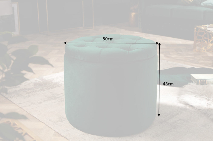 Scaun MODERN BAROCK STORAGE 50 cm catifea verde smarald [8]