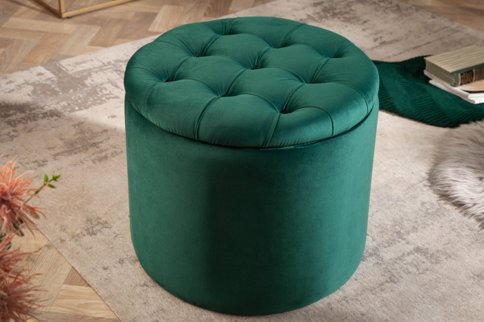 Scaun MODERN BAROCK STORAGE 50 cm catifea verde smarald [4]
