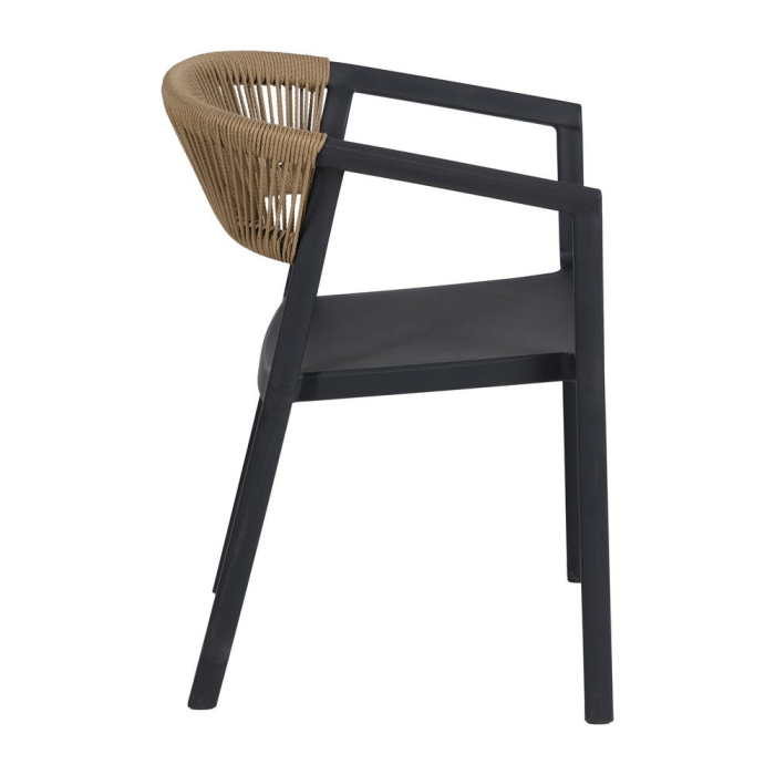Scaun de exterior  natural-negru 56 x 54 x 75,50 cm [5]