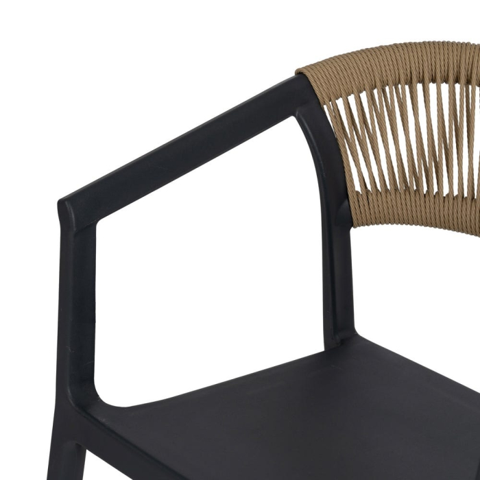 Scaun de exterior  natural-negru 56 x 54 x 75,50 cm [7]