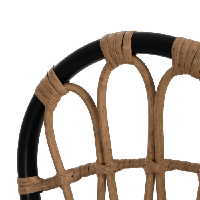 Scaun de exterior natural-negru oțel 60 x 61 x 117 cm [8]