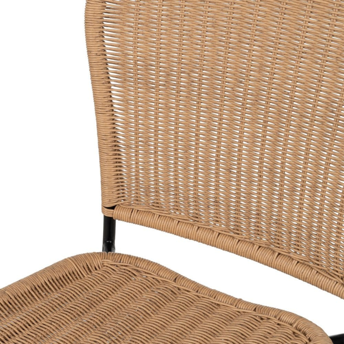 Scaun de exterior natural-negru oțel   59 x 59 x 116,50 cm [7]