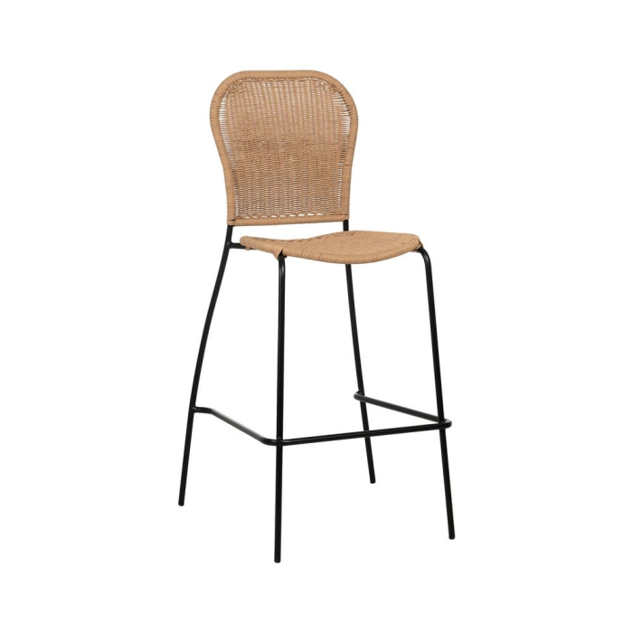 Scaun de exterior natural-negru oțel   59 x 59 x 116,50 cm [3]