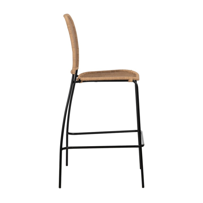 Scaun de exterior natural-negru oțel   59 x 59 x 116,50 cm [4]