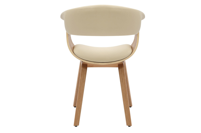 Scaun ORGANIC din piele artificiala bej si lemn de stejar [6]