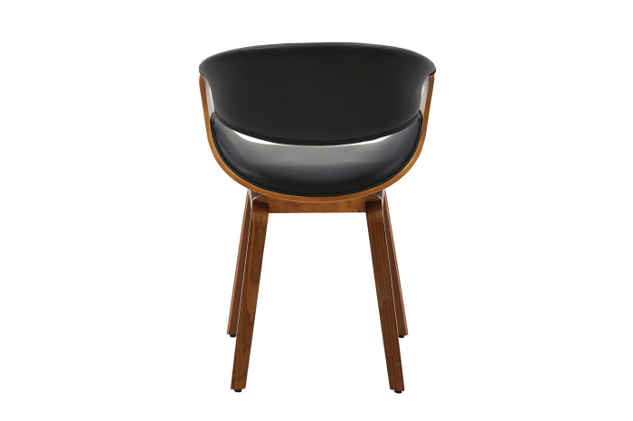 Scaun ORGANIC din piele artificiala neagra si lemn de nuc [6]