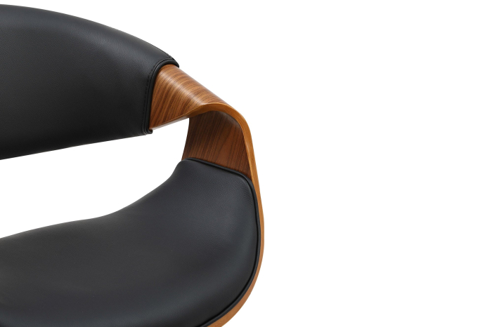 Scaun ORGANIC din piele artificiala neagra si lemn de nuc [7]