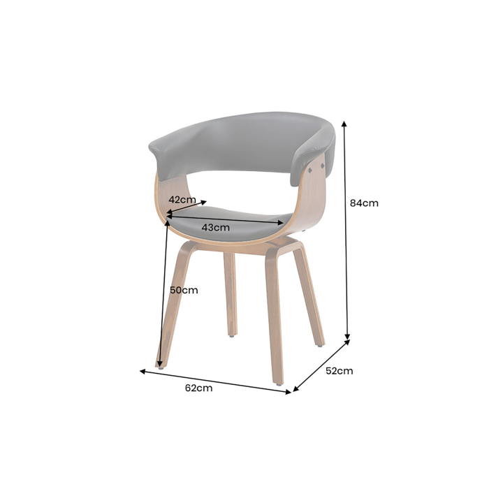 Scaun ORGANIC din piele artificiala neagra si lemn de nuc [10]