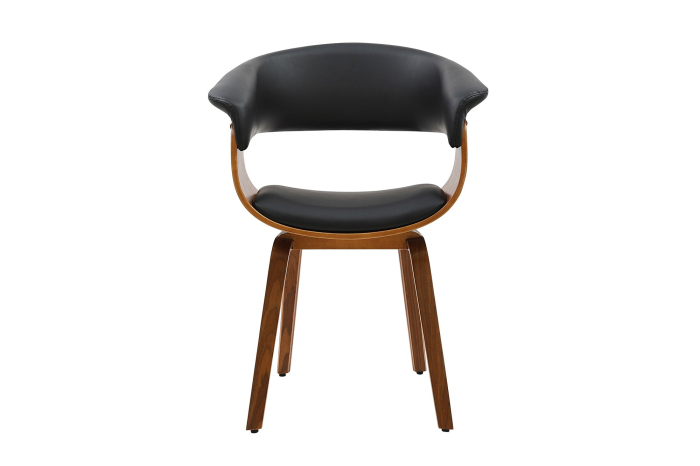 Scaun ORGANIC din piele artificiala neagra si lemn de nuc [4]