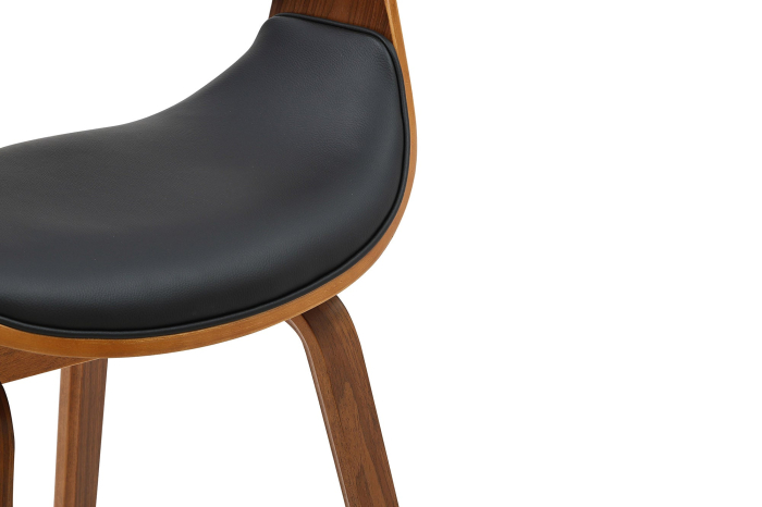 Scaun ORGANIC din piele artificiala neagra si lemn de nuc [9]