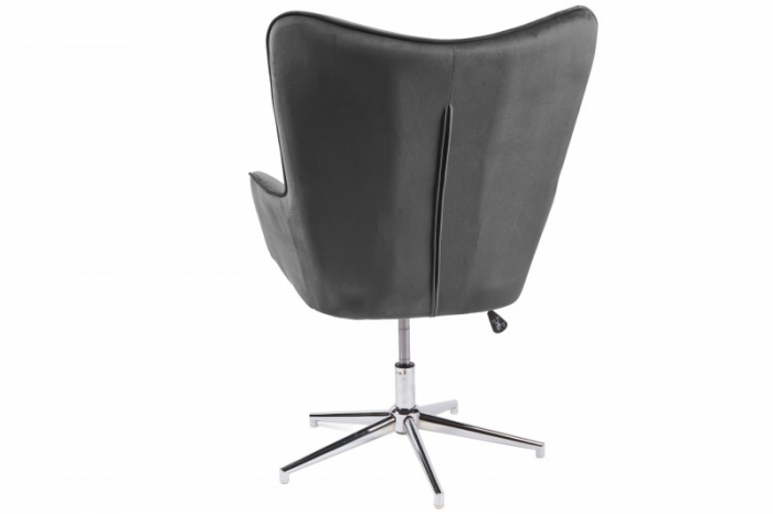 Scaun pivotant Lounger cu tapițerie din catifea, gri [3]