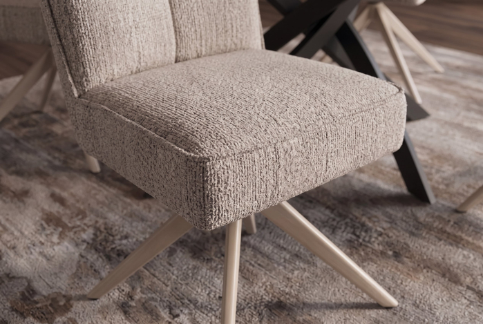 Scaun pivotant LUGANO 360° cu revenire automată, capacitate de încărcare de 150 kg, miez cu arc, țesătură chenilele tweed, culoare taupe-bej [5]