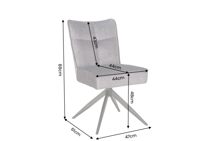 Scaun pivotant LUGANO 360° cu revenire automată, capacitate de încărcare de 150 kg, miez cu arc, velur gri-negru [7]