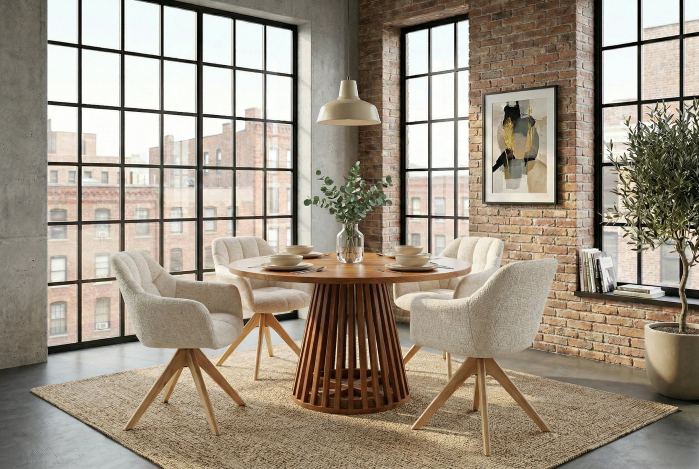 Scaun pivotant PAPILLON 180° cu revenire automată, cu cotiere, cusături decorative, țesătură chenilele, bej șampanie [3]