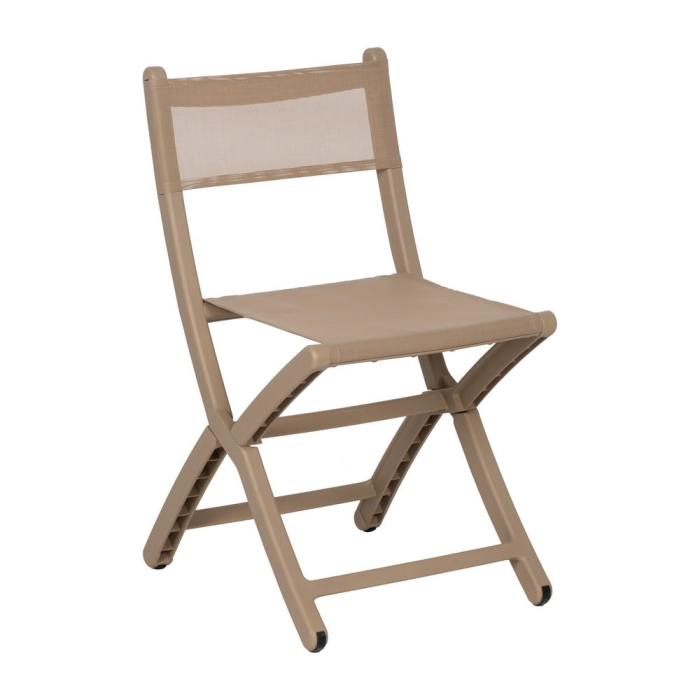 Scaun de exterior pliabil bej din polipropilenă 45 x 55 x 83 cm [3]