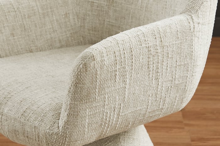 Scaun rotativ AMBIENTO 180°  din chenille bej [3]