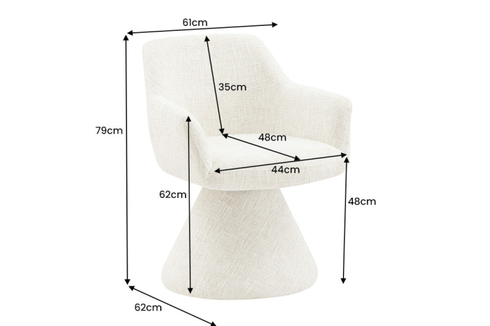 Scaun rotativ AMBIENTO 180°  din chenille gri [4]