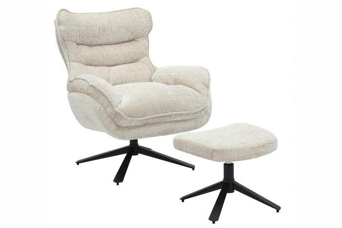 Scaun rotativ CLOUD 360° din tesatura bej [3]