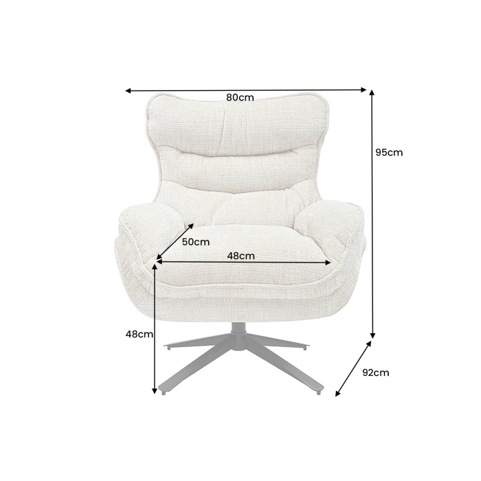 Scaun rotativ CLOUD 360° din tesatura bej [8]