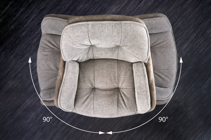 Scaun rotativ LOUNGER 180° din microfibra vintage taupe [10]