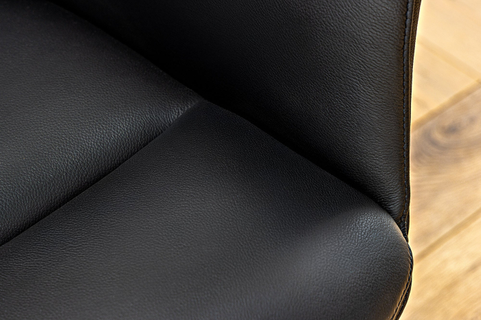 Scaun rotativ PAPILLON 360° din piele neagra [6]