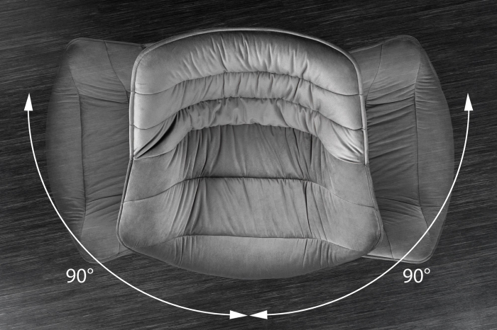 Scaun rotativ THE DUTCH RETRO din catifea gri  [10]