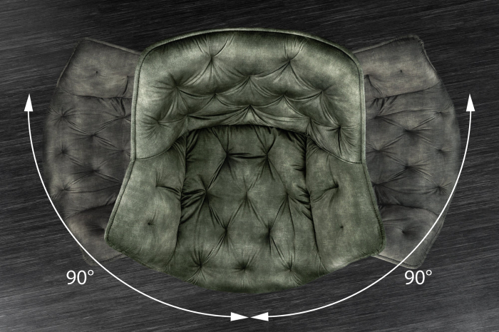 Scaun rotativ THE DUTCH RETRO din catifea gri inchis [8]