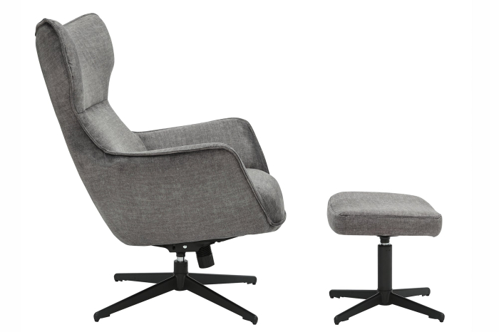 Scaun rotativ VOGUE 360° din catifea gri [5]