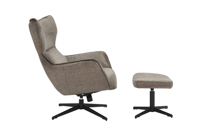 Scaun rotativ VOGUE 360° din catifea taupe [4]