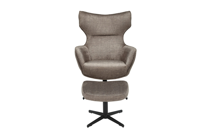 Scaun rotativ VOGUE 360° din catifea taupe [3]