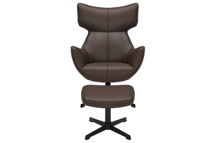 Scaun rotativ VOGUE 360° din piele artificiala maro [6]