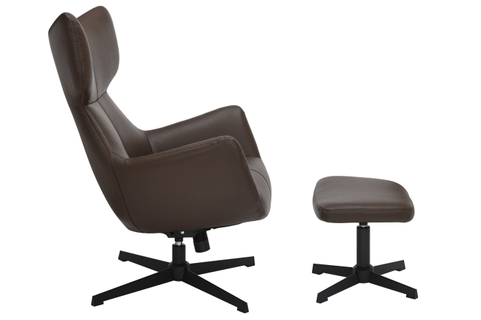 Scaun rotativ VOGUE 360° din piele artificiala maro [7]