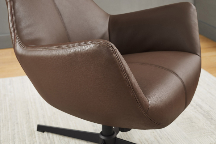 Scaun rotativ VOGUE 360° din piele artificiala maro [4]