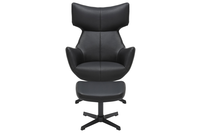 Scaun rotativ VOGUE 360° din piele artificiala negru [4]