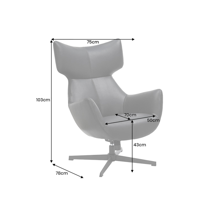 Scaun rotativ VOGUE 360° din piele artificiala negru [9]