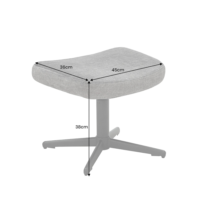 Scaun rotativ VOGUE din catifea taupe, 45 cm [4]