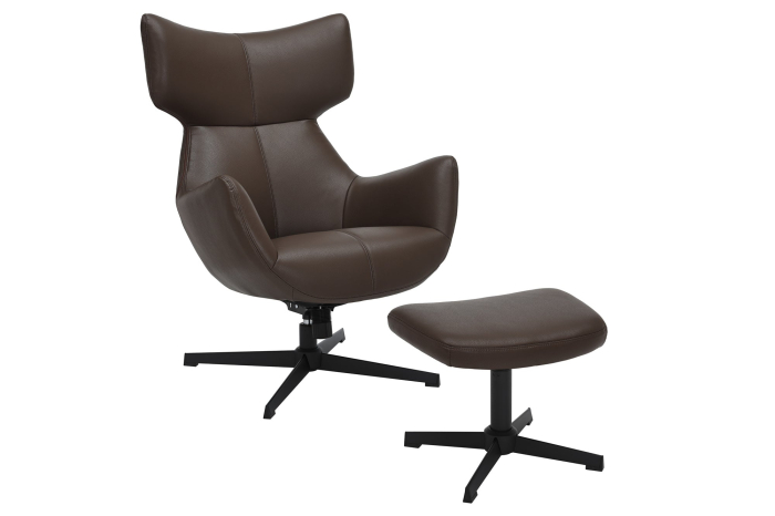 Scaun rotativ VOGUE din piele artificiala maro, 45 cm [6]